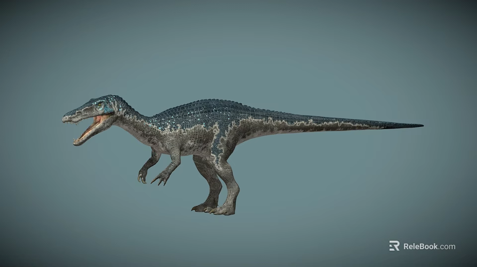 Realistic 3D Dinosaur Model With Open Mouth And Detailed Skin Texture 3d model 