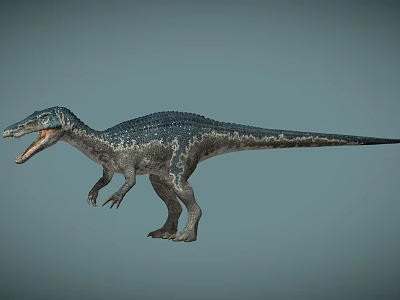 Realistic 3D Dinosaur Model With Open Mouth And Detailed Skin Texture 3d model