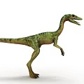 Realistic Green Standing Dinosaur With Long Neck Tail And Bipedal Stance