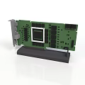 Green Electronic Circuit Board Featuring Integrated Chip And Components On Stand