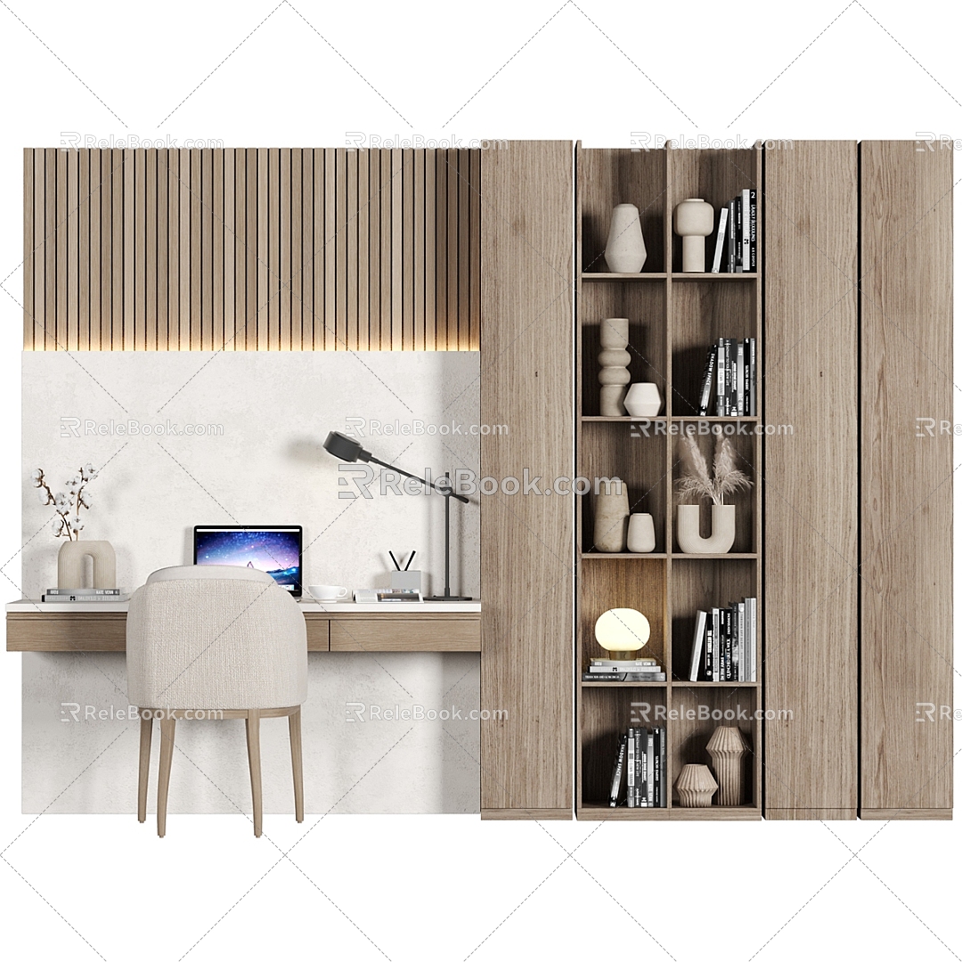 Modern office shelves 3d model