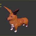 Low Poly Style Game And Movie Character With Orange Corgi Design White Paws And