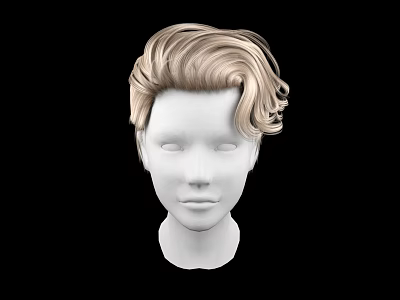 Game and Movie Character Head Model With Blonde Curly Hair On Black Background 3d model
