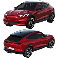 Red Electric SUV Front And Rear Views