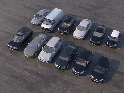 Diverse Array Of Different Car Models Featuring Sedans SUVs And Commercial Vans 3d model