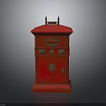 Traditional Red Postbox Design With Brass Decorative Elements And Vintage Styling