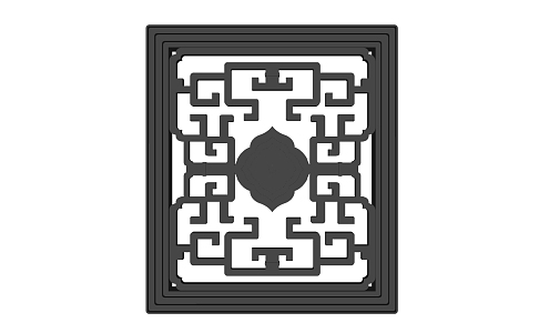 New Chinese-style openwork window 3d model