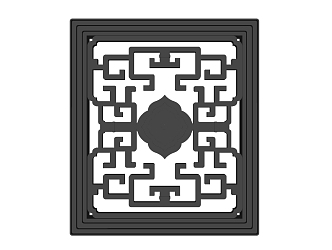 New Chinese-style openwork window 3d model