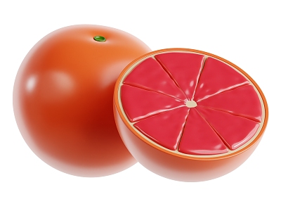 Modern Orange Fruit Fresh Fruit Food Cartoon Fruit 3d model