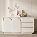 Minimalist Modern Entryway Console Table Side Cabinet With Drawers Doors Decorative Plants Photo Frame Ornaments