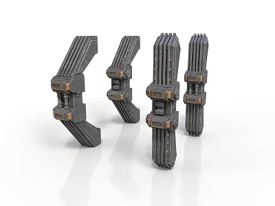 Industrial Metal Equipment Units Featuring Textured Structural Design And Components 3d model
