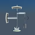 Industrial Measuring Equipment With Vertical Support Stand Graduated Dials And Cylindrical Container Base