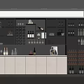 Modern Wine Cabinet With Glass Doors LED Lighting And Wine Storage Shelves