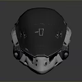 Tactical Weapon Helmet With Black Gray Design And White Symbols Metallic Texture