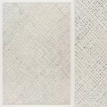 Textured Woven Square Rug with Geometric Diamond Pattern in Neutral Beige Tone 3d model