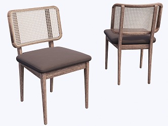 New Chinese Dining Chair Single Chair 3d model