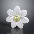 White Flower Shaped Wall Decor With Gold Center And Petal Design