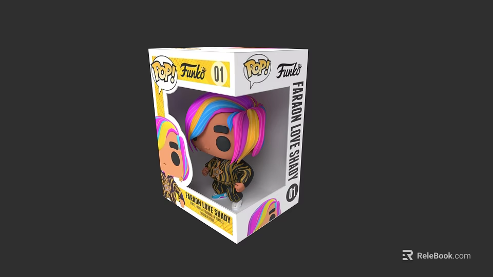 Funko Pop Fashion Love Series 01 Doll With Colorful Hair And Striped Outfit 3d model 