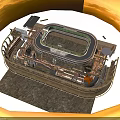 Car Mechanical Structure 3D Model With Engine Components Pipes And Frame