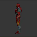 Iron Man 3D Model With Red And Gold Armor Detailed Mechanical Design