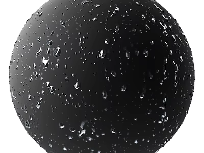 Black Floor Tiles With Water Drops And Glossy Surface For Modern Home Decor 3d model
