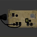 Vintage Communication Device With Golden Case Antenna Handset And Buttons