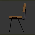 Modern Orange Fabric Chair Featuring Black Metal Legs And Comfortable Seat