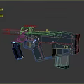 Teal Colored Tactical Gun With Metallic Components Scope And Ergonomic Grip
