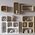 Nordic Solid Wood Storage Cabinet Bookshelf Display Cabinet Storage Rack French Side Cabinet Display Cabinet Cave Cabinet Square Storage 3d model