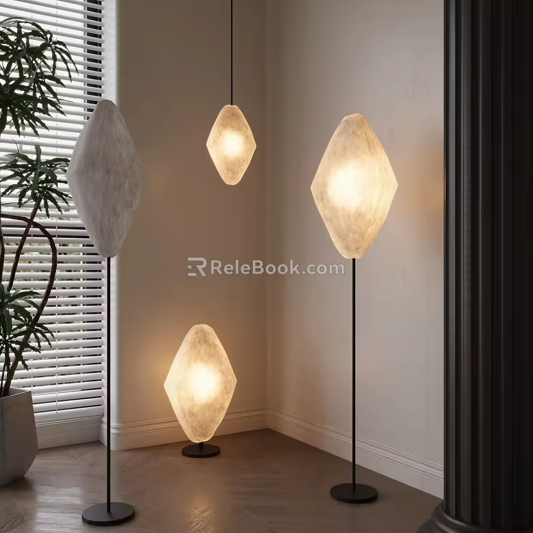 Modern Art Floor Lamp Table Lamp Combination 3d model