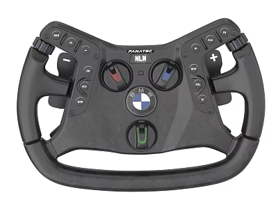 Fanatec BMW Carbon Fiber Racing Steering Wheel With Control Buttons And Paddles 3d model