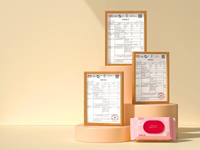 Pink Wet Wipes With Quality Certificates 3d model
