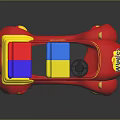 Red Children's Play Car Furniture With Yellow Blue Seats Colorful Wheels And WEEHA Lettering
