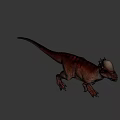 Realistic Dinosaur 3D Model With Brown Skin And Cranial Crest 3d model