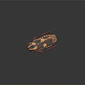 Detailed Cockroach With Orange Black Patterns And Red Legs On Dark Background