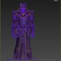 Dark Ancient Undead Lord with Crown Headpiece Ornate Armor Spiked Shoulders and Tattered Robe