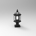 European style outdoor column lamp 3d model