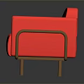 Stylish Modern Red Sofa With Metal Legs And Comfortable Soft Upholstery