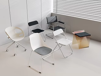 Casual Office Chair Metal Office Chair Leather Office Chair Rotating Office Chair Acrylic Square Stool 3d model