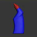 Two Blue Hardware Utility Bottles With Red Caps For Daily Use 3d model