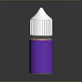 Purple E Liquid Bottle With White Dropper Top And Sleek Cylindrical Design 3d model