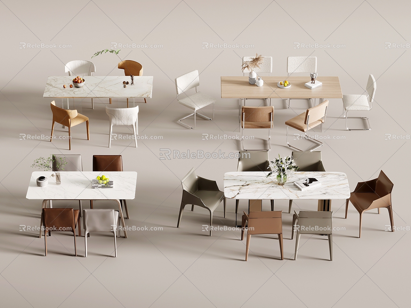 Dining table and chair model