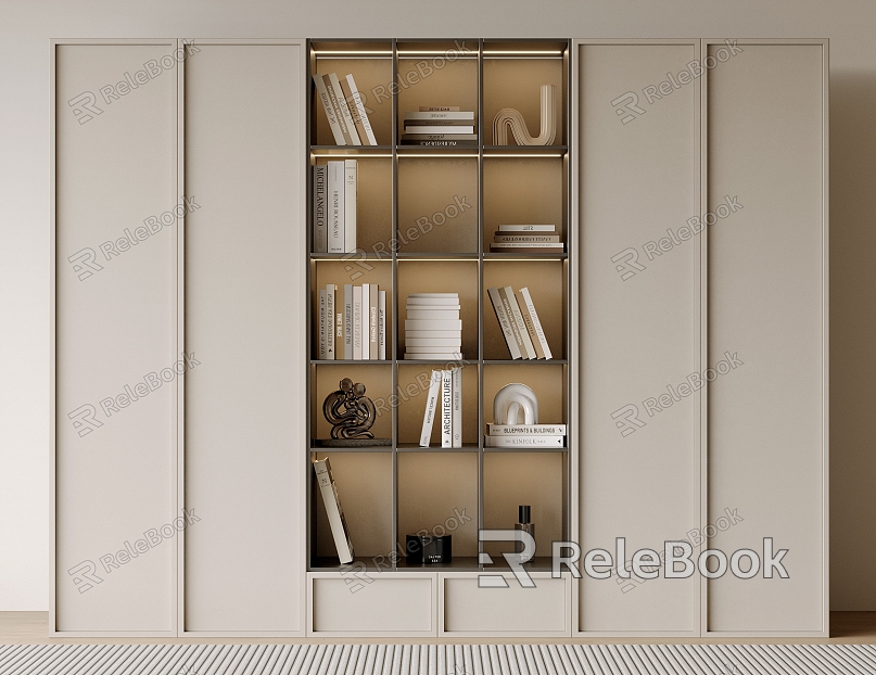 Bookcase Bookshelf Display Cabinet Book Ornaments Multifunctional Decorative Cabinet Combination Bookcase Open Bookcase model