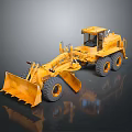 Yellow Construction Loader Heavy Duty Equipment With Large Front Bucket And Solid Wheels 3d model