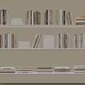 Neatly Arranged Books and Magazines on White Bookshelves with Neutral Tones