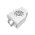 White Ventilation Equipment With Square Body And Circular Fan Grille Side Port