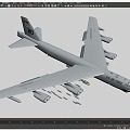 U.S. B52 Bomber Boeing B52 Stratosphere Fortress U.S. Long Range Strategic Bomber 3d model