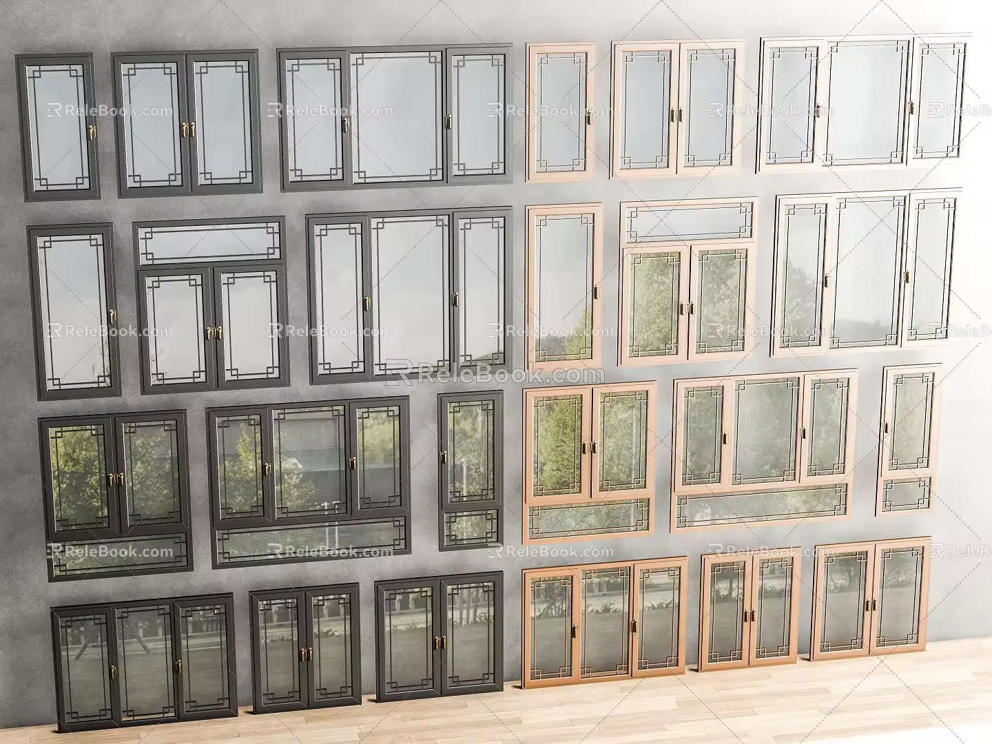Modern window combination window glass window floor-to-ceiling window balcony window bay window bedroom window casement window door and window stainless steel sliding window 3d model