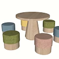 Nordic Children's Tables and Chairs Simple Children's Tables and Chairs Casual Tables and Chairs 3d model