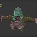 3D Rendered Copper Colored Decorative Object With Gray Body And Pink Purple Accents
